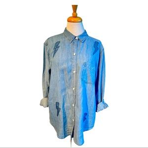 Rails Ingrid Chambray Shirt Lightening Bolt